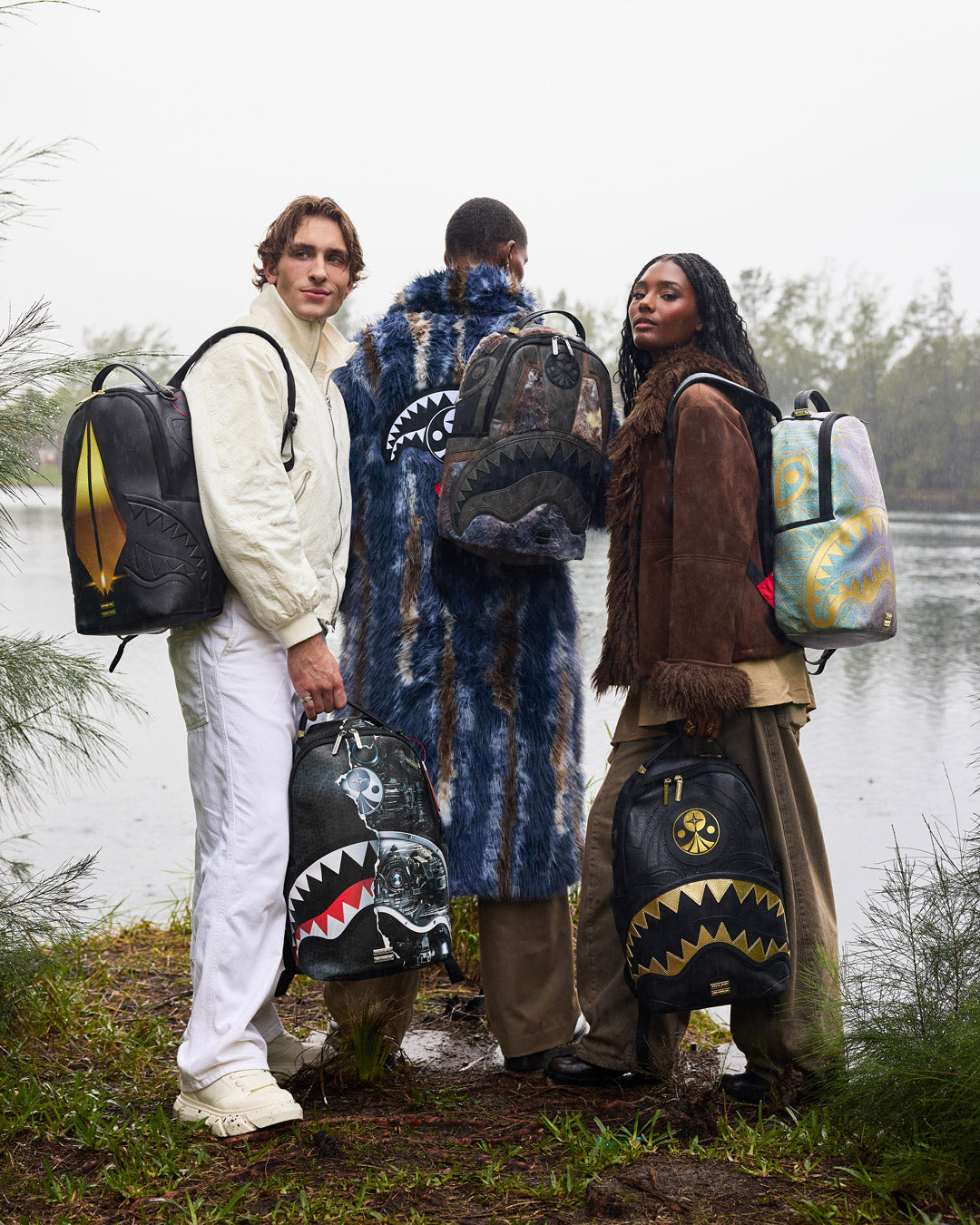 FOUNDATION CRYSTAL IRIDESCENT SHARK BACKPACK